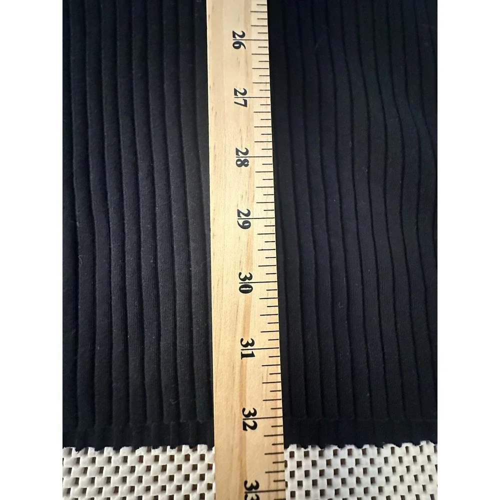 ZARA Black Dress Women Size M/6/8 Ribbed Knit Puff Sleeve Bodycon Sweater Fitted